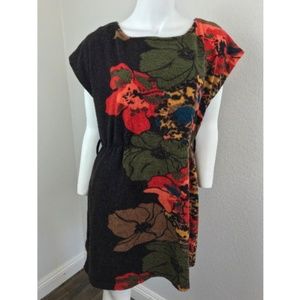 Side CCA Sheath Dress Floral Large Retro vintage